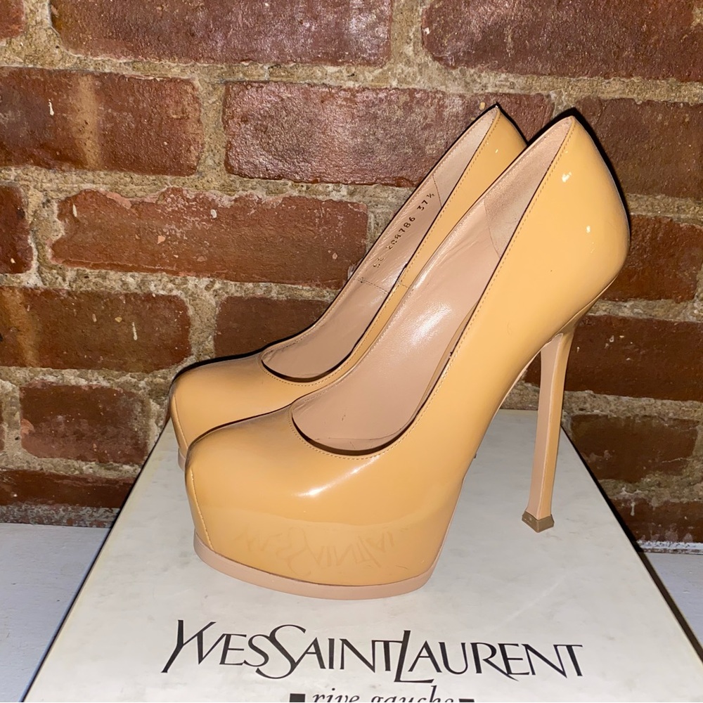 YSL Tribute Pumps - 105 - Nude - 37.5